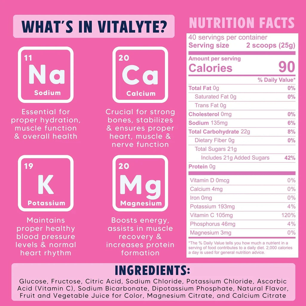Vitalyte Electrolyte Drink Mix Watermelon 40 Servings