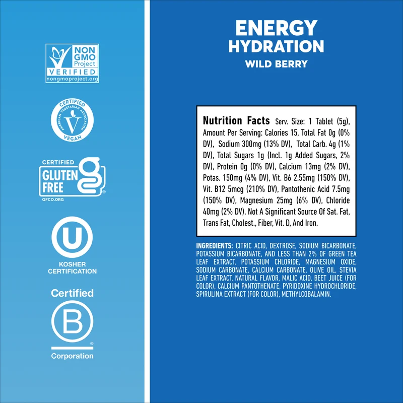 Nuun Hydration Energy Wild Berry Caffeine