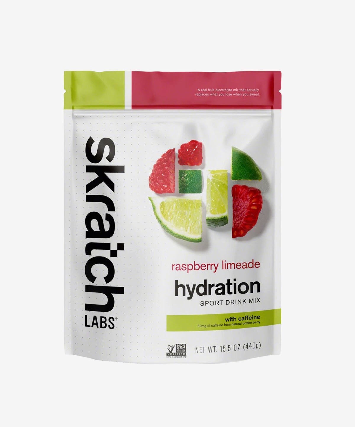 Skratch Hydration Raspberry Lemonade 50mg caffeine